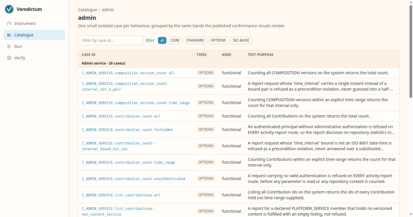 A chapter’s case listing in light mode